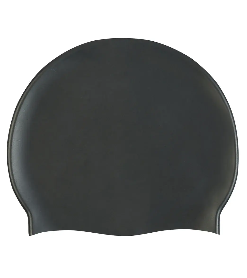 BLACK SILCONE SWIM CAP.webp